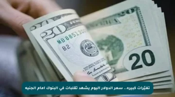 تغيّرات كبيرة.. سعر الدولار اليوم يشهد تقلبات في البنوك أمام الجنيه
